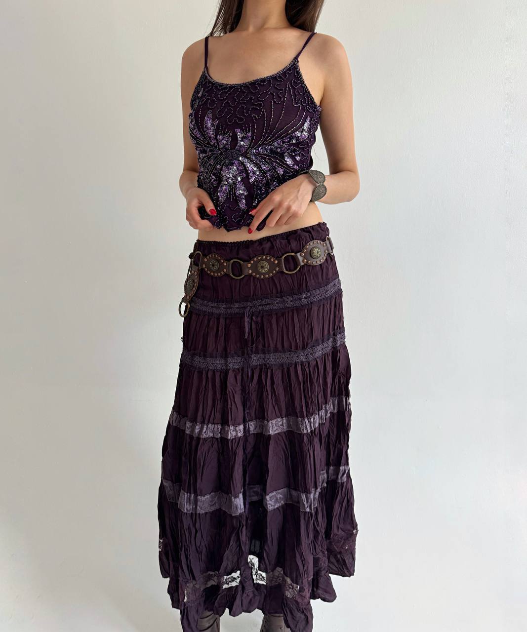 Vintage purple whimsigoth ruched skirt