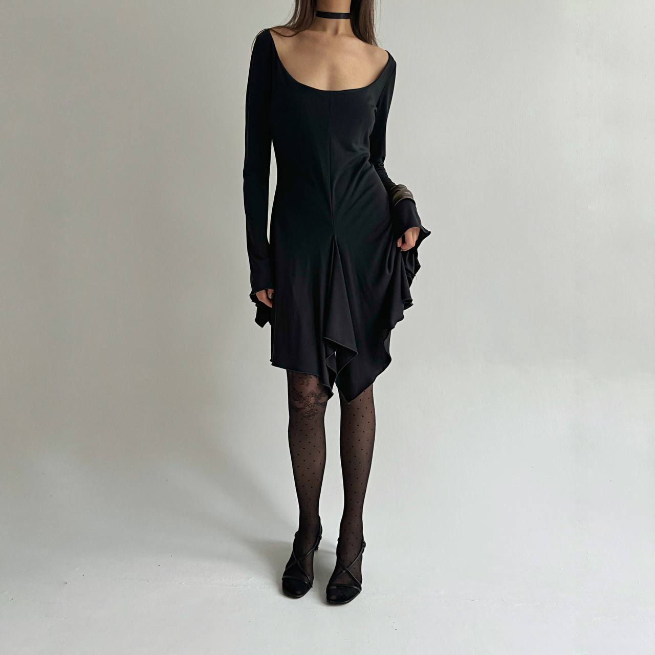 Vintage Gianfranco Ferre acetate gothic dress