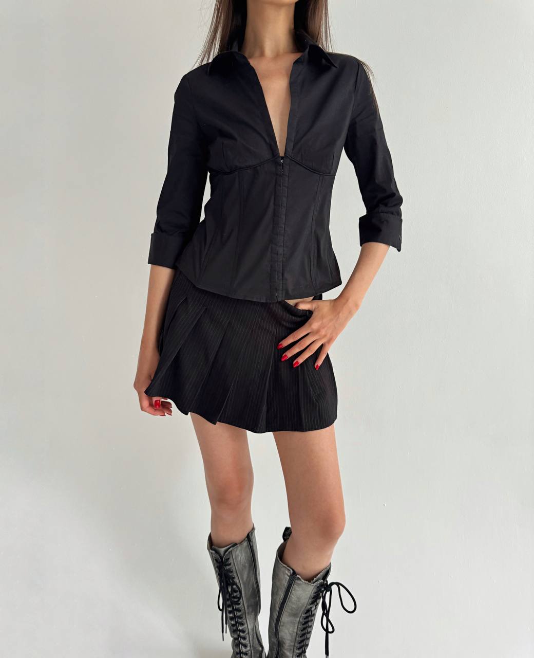 Y2K cotton corset like shirt