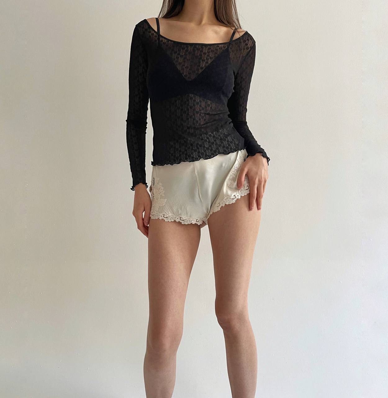 Moschino lace mesh top