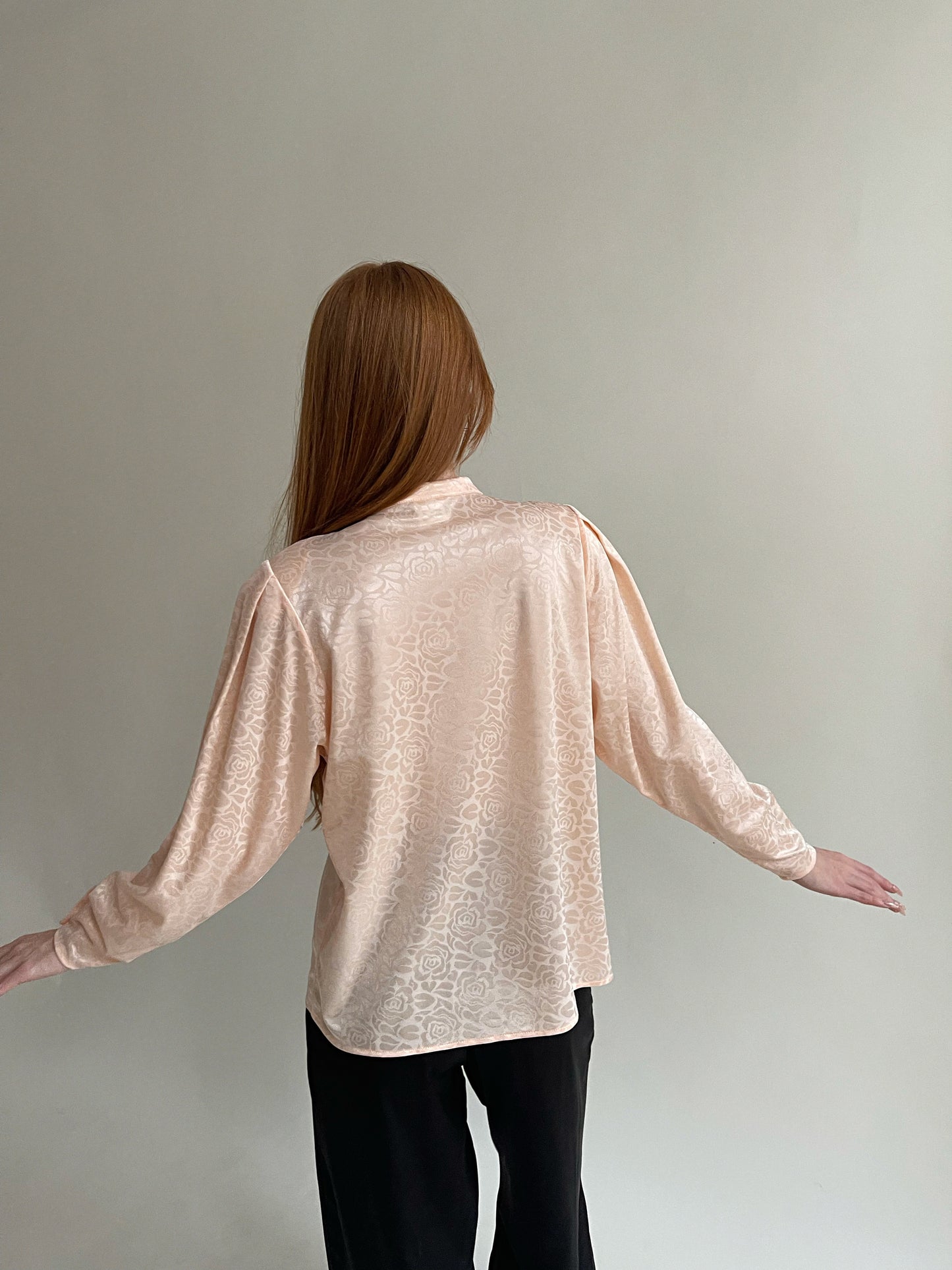 Vintage blouse with roses pattern