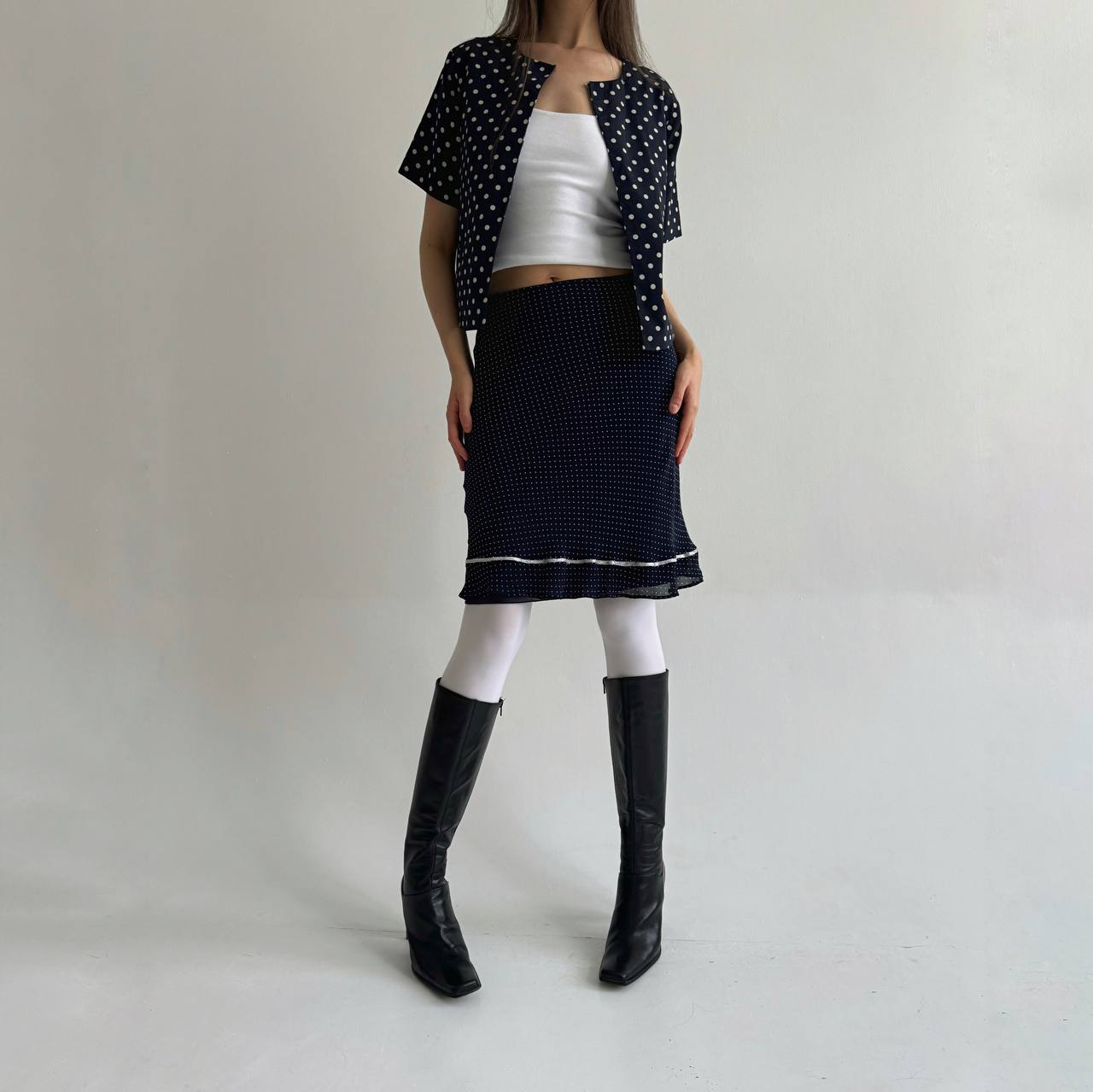 Vintage Blumarine viscose polka dot skirt