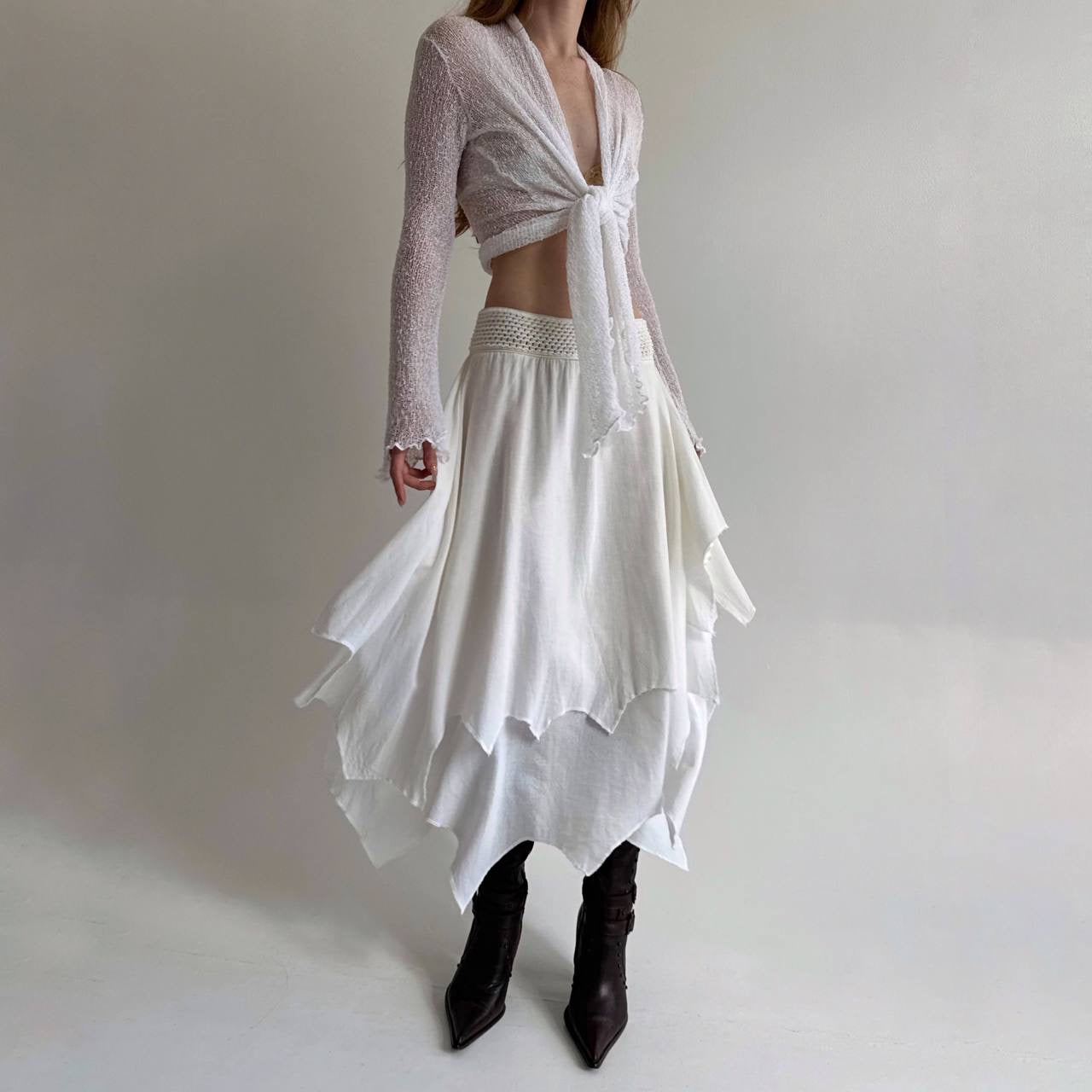 Vintage asymmetrical layered skirt