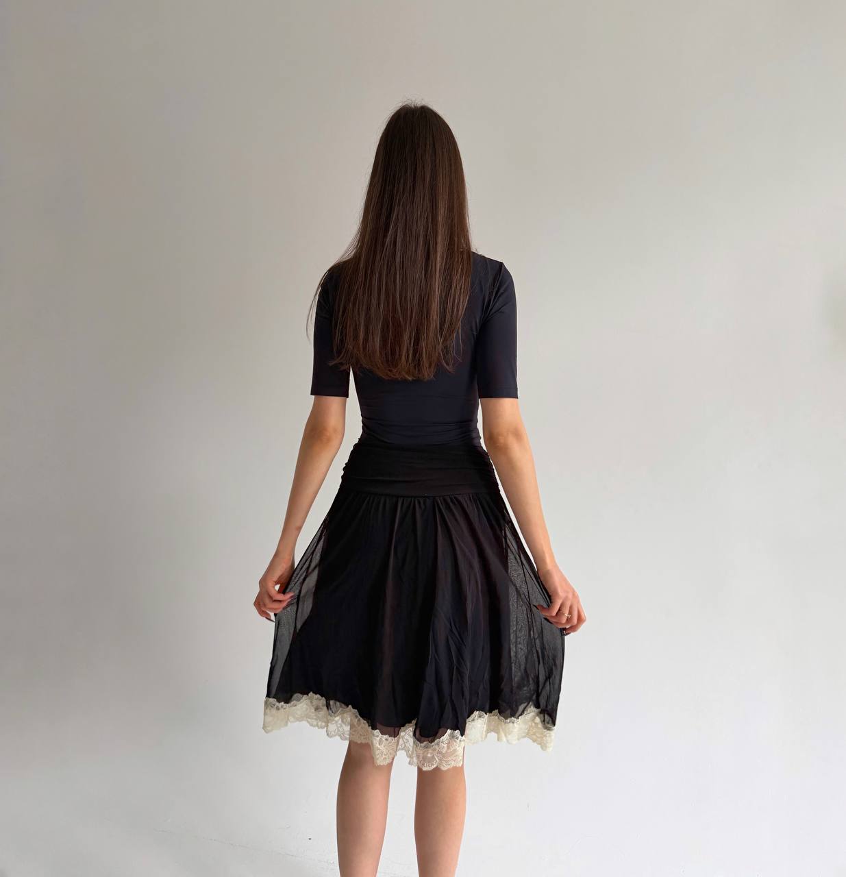Vintage skirt with lace