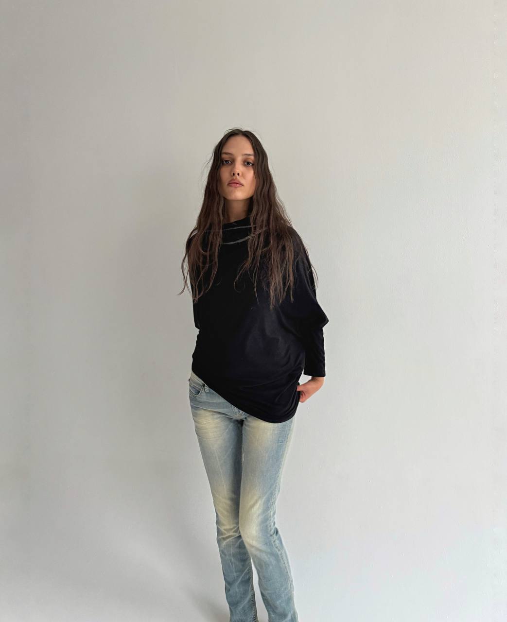 Vintage Plein Sud viscose avant garde zipper embellishment blouse