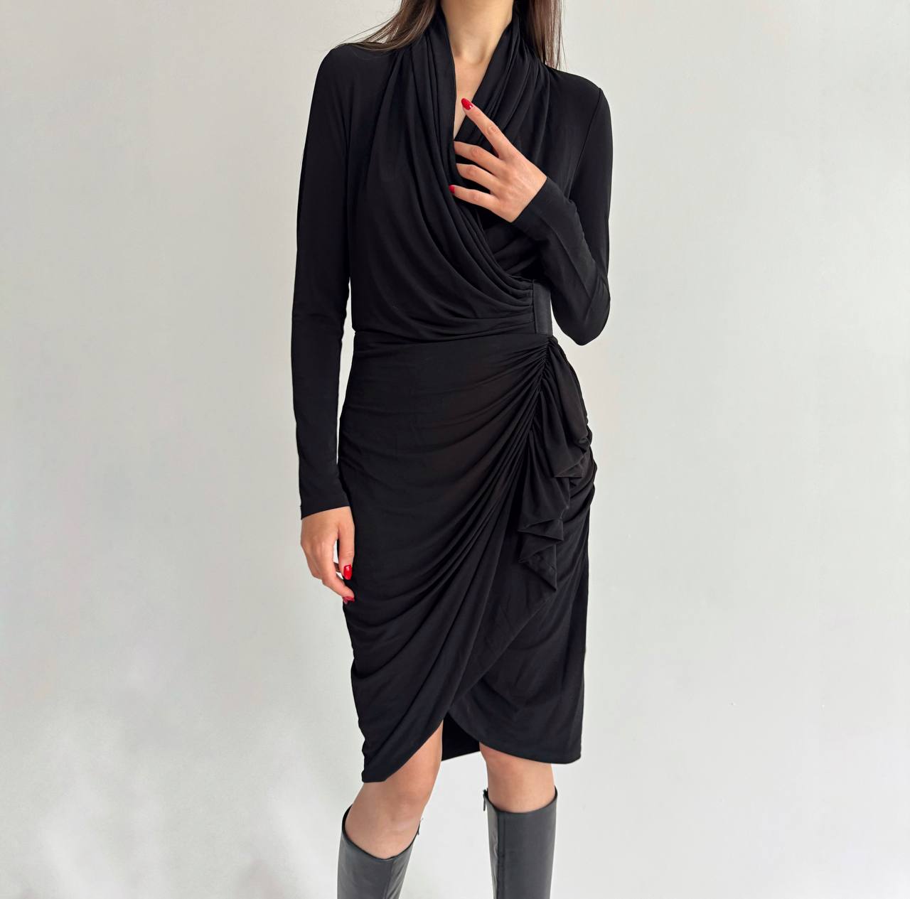Avant garde All Saints viscose draped dress