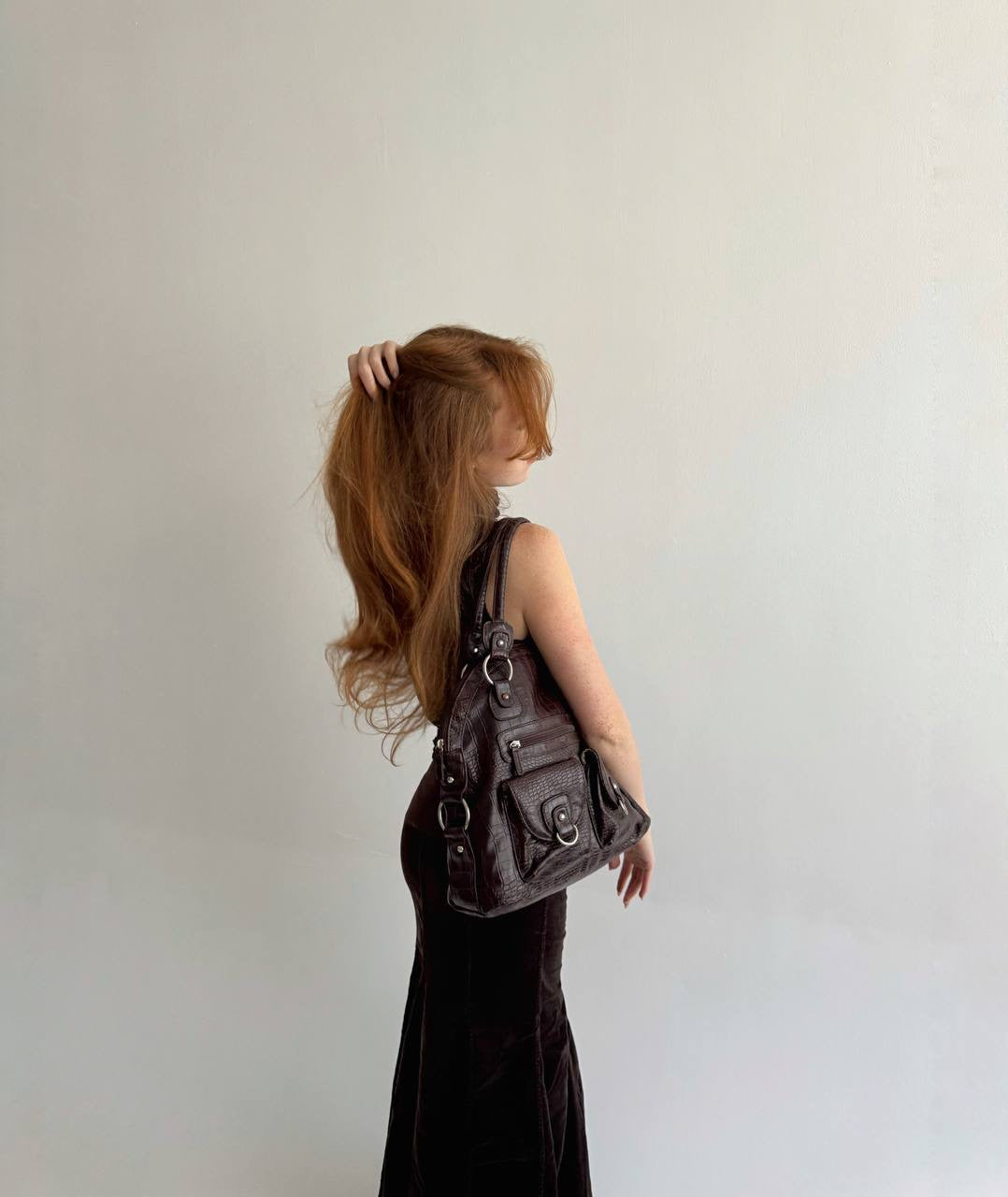 Vintage faux leather mig shoulder bag