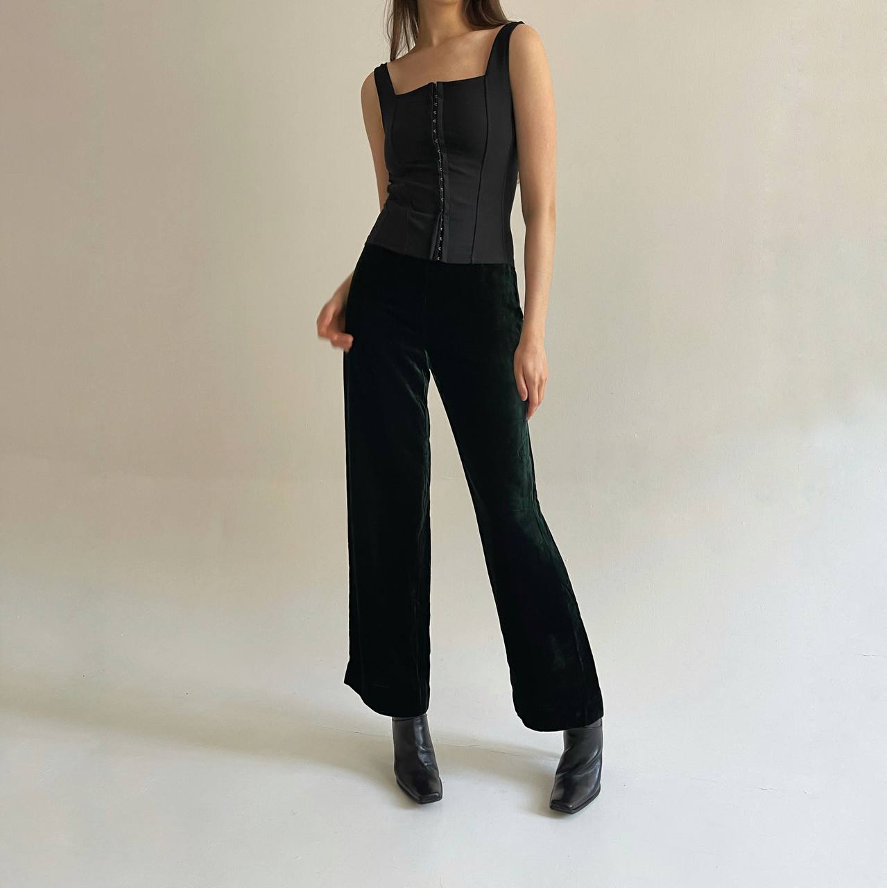 Vintage Giorgio Armani green velvet pants
