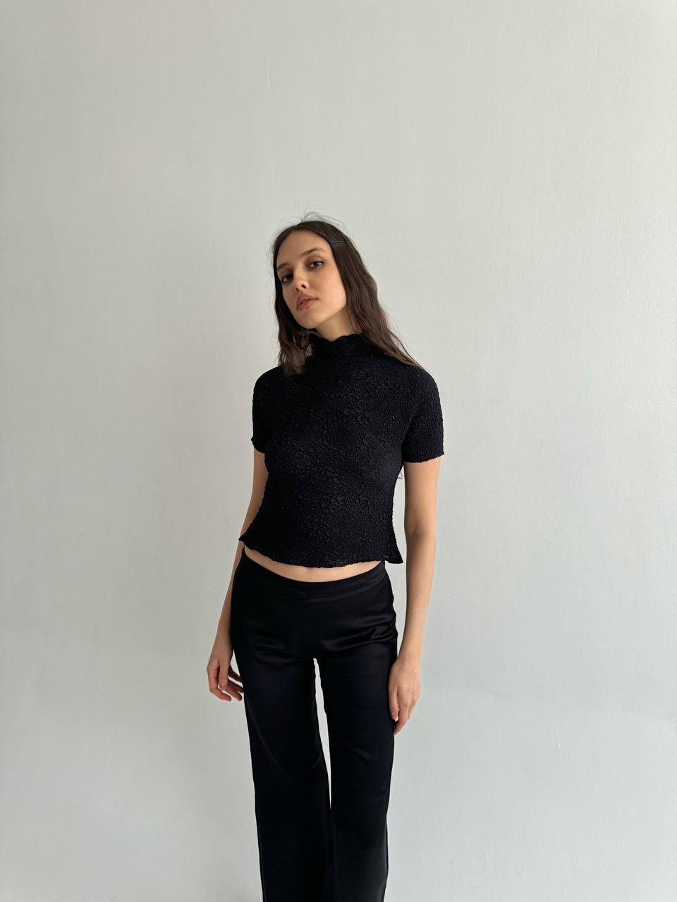 Vintage Japanese pleated sheer blouse