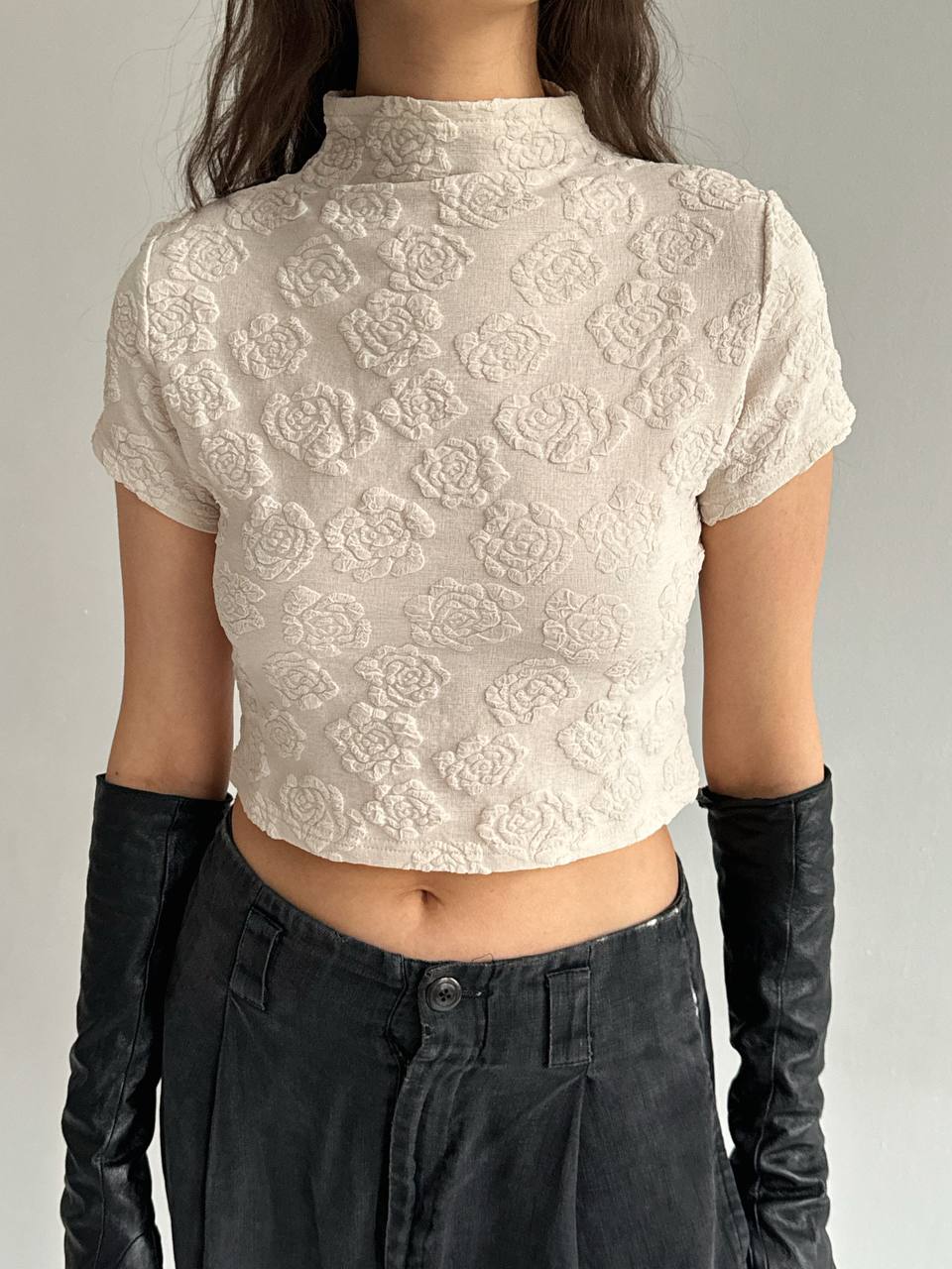 Vintage Japanese flower print blouse