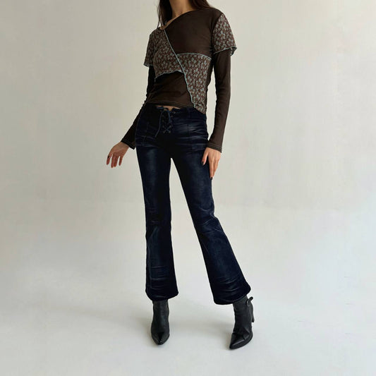 Vintage corduroy washed flare jeans