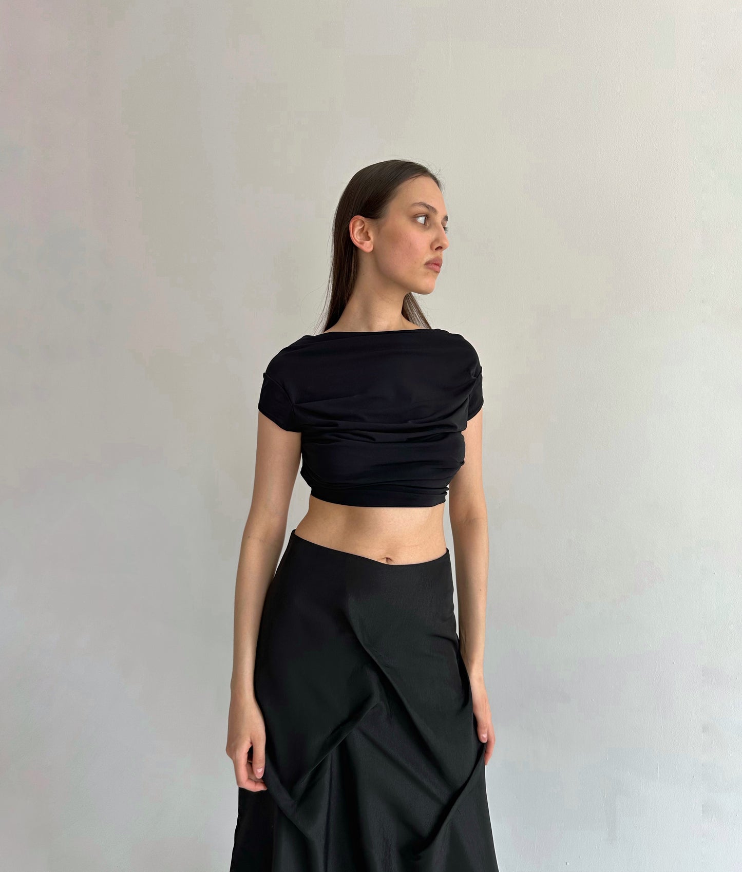 Vintage Plein Sud viscose pleated top with open back