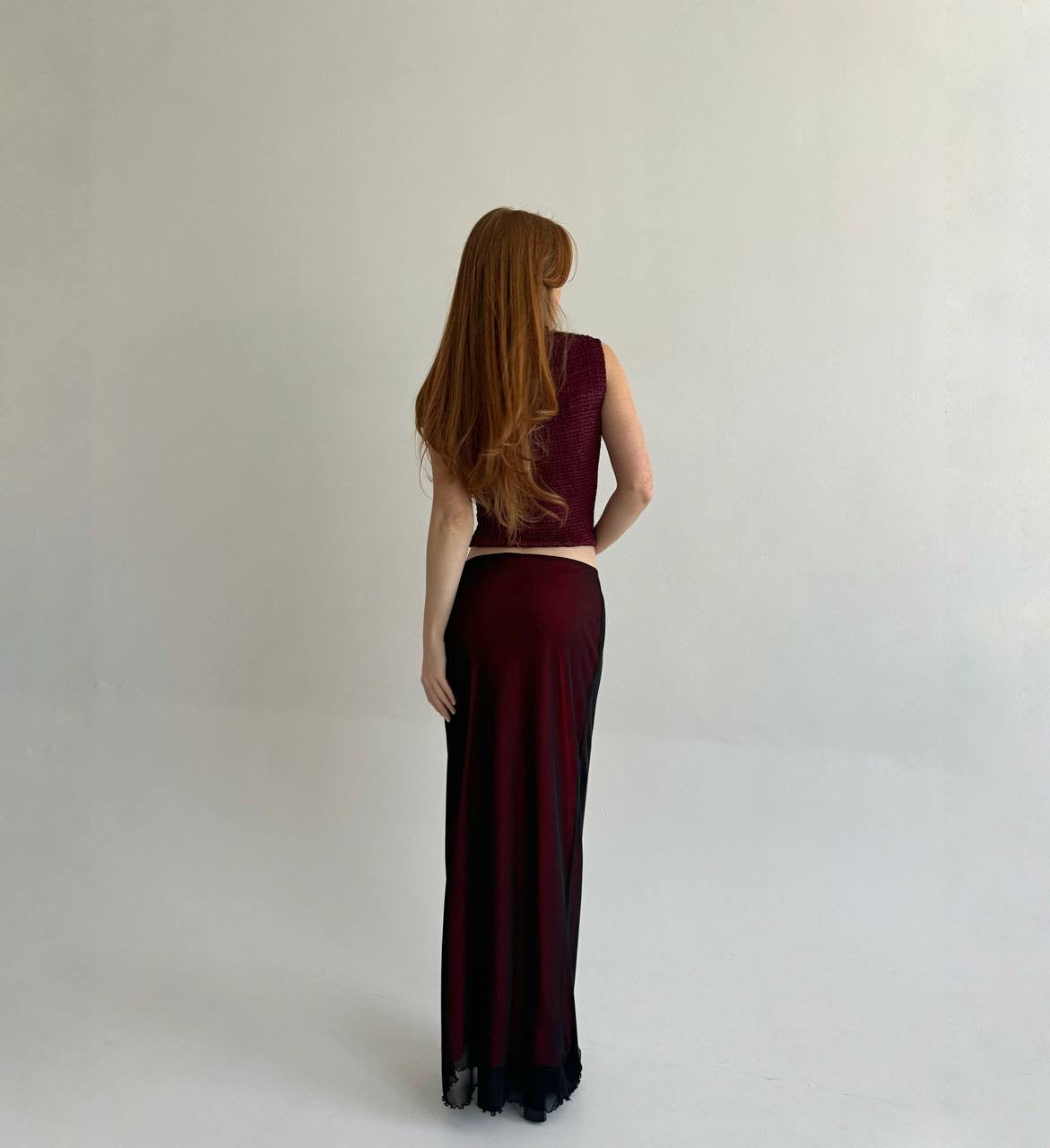 Vintage burgundy maxi skirt