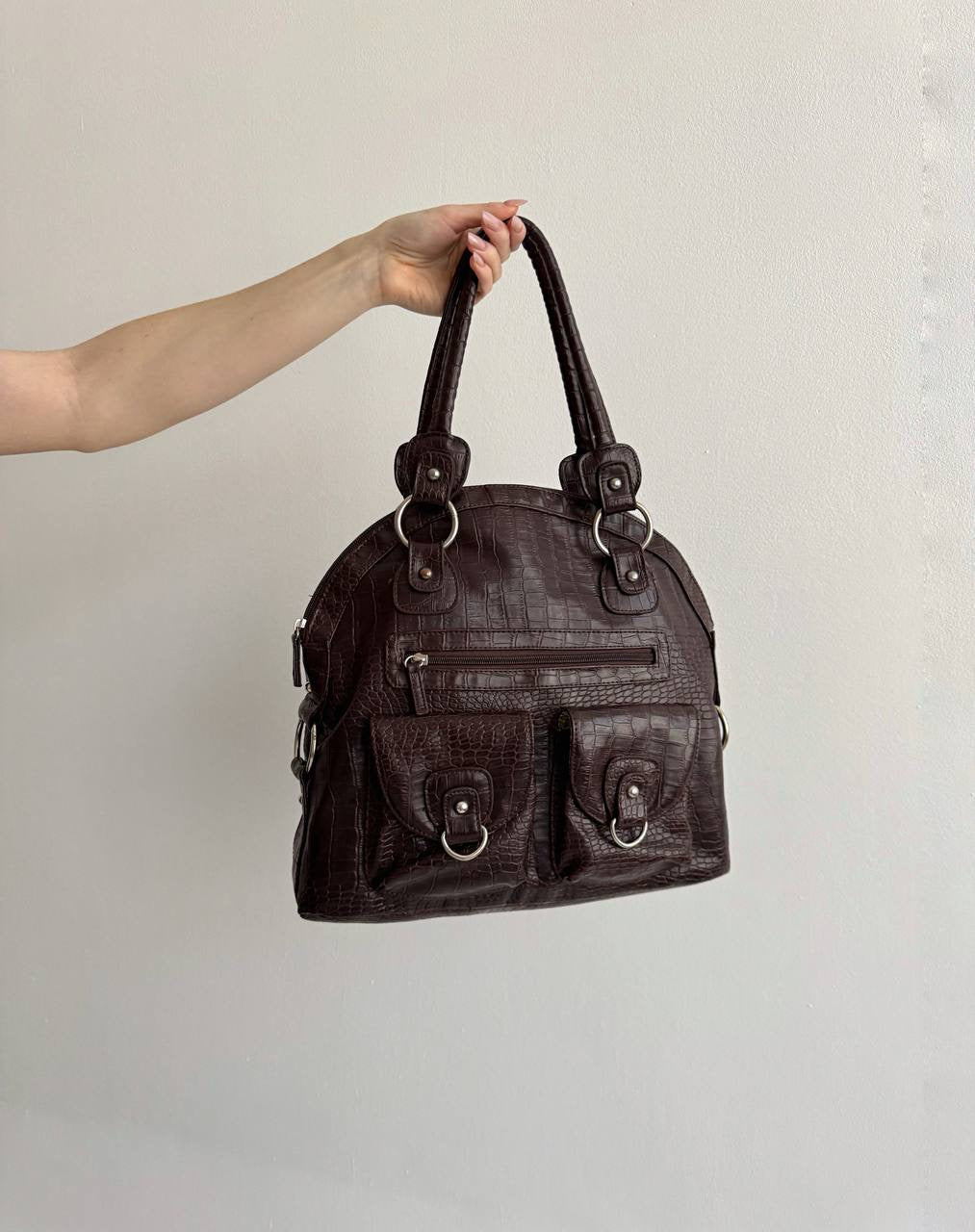 Vintage faux leather mig shoulder bag