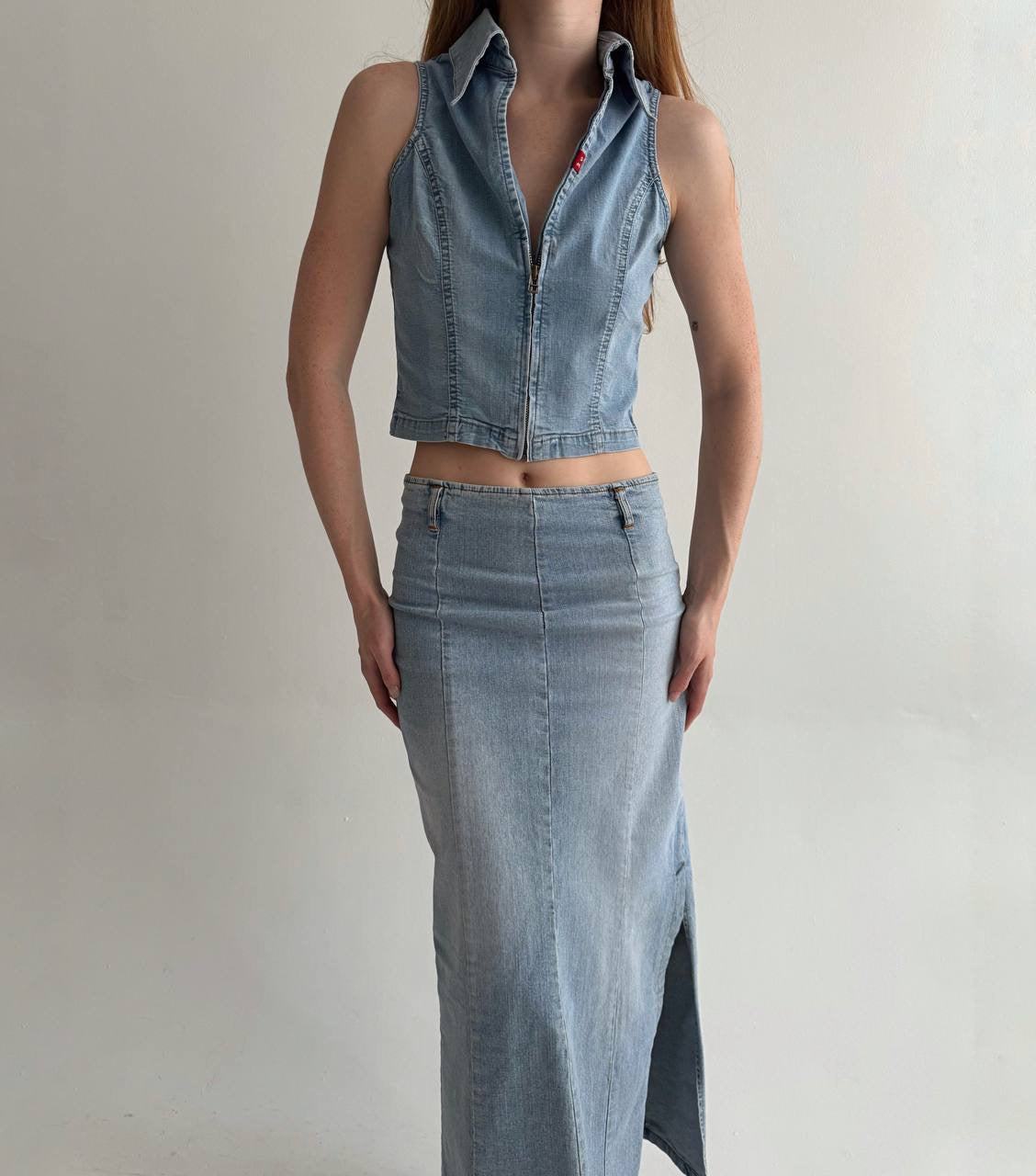 Vintage Y2K denim 2 piece set