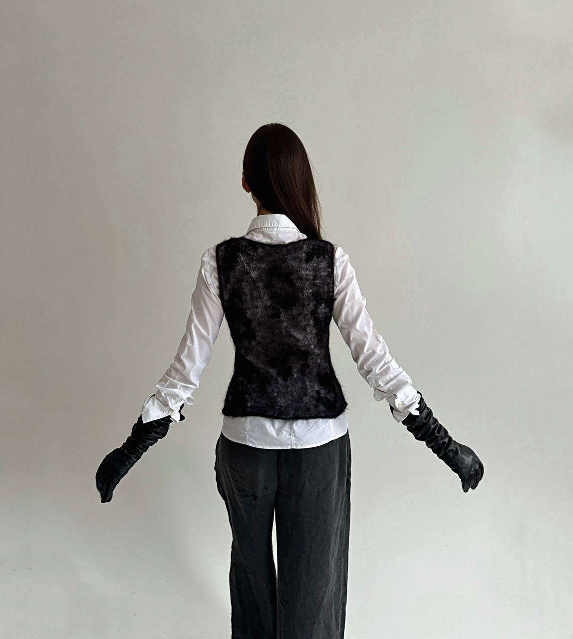 Vintage mohair crochet vest