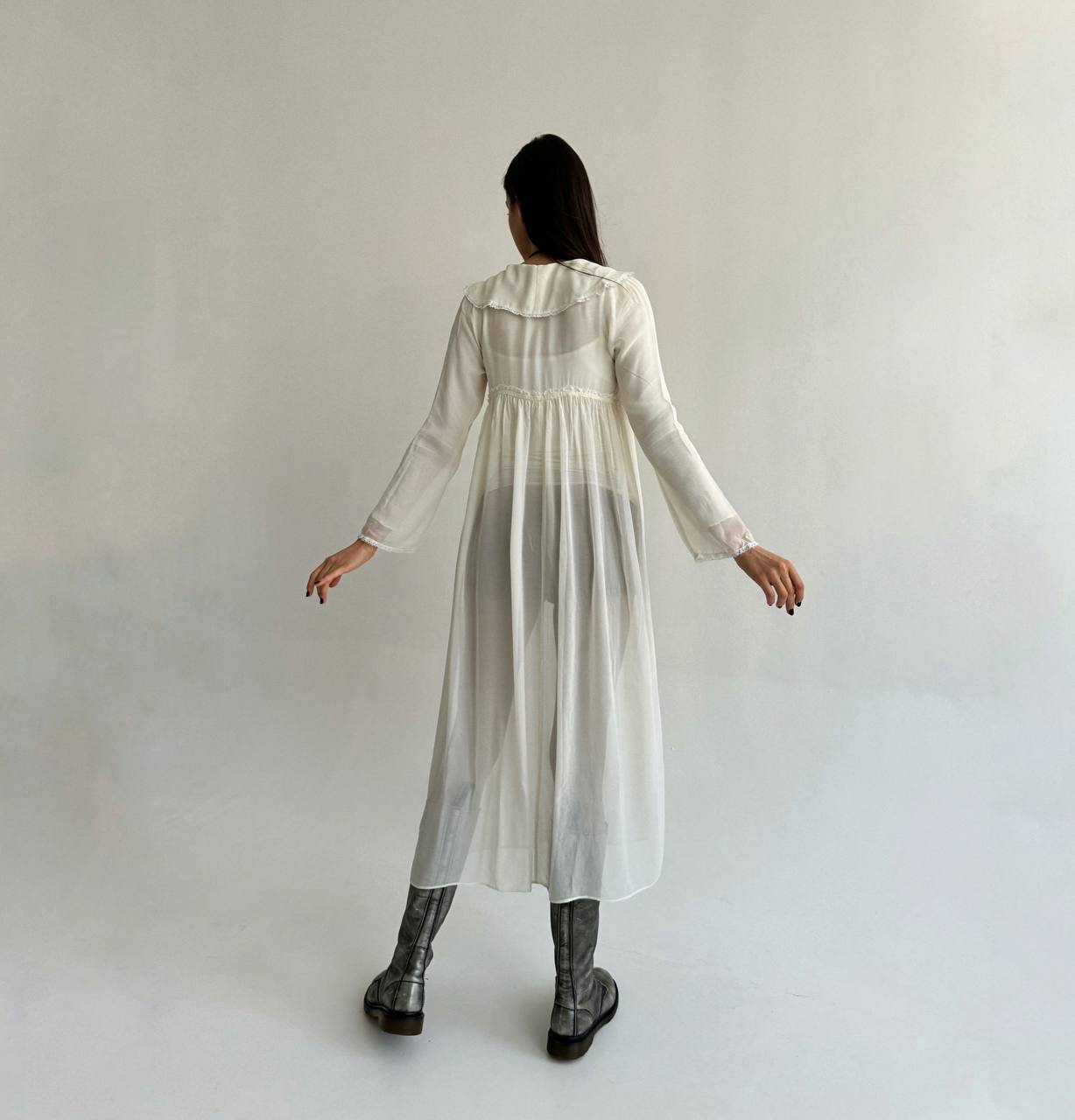 Vintage 100% silk milky night gown