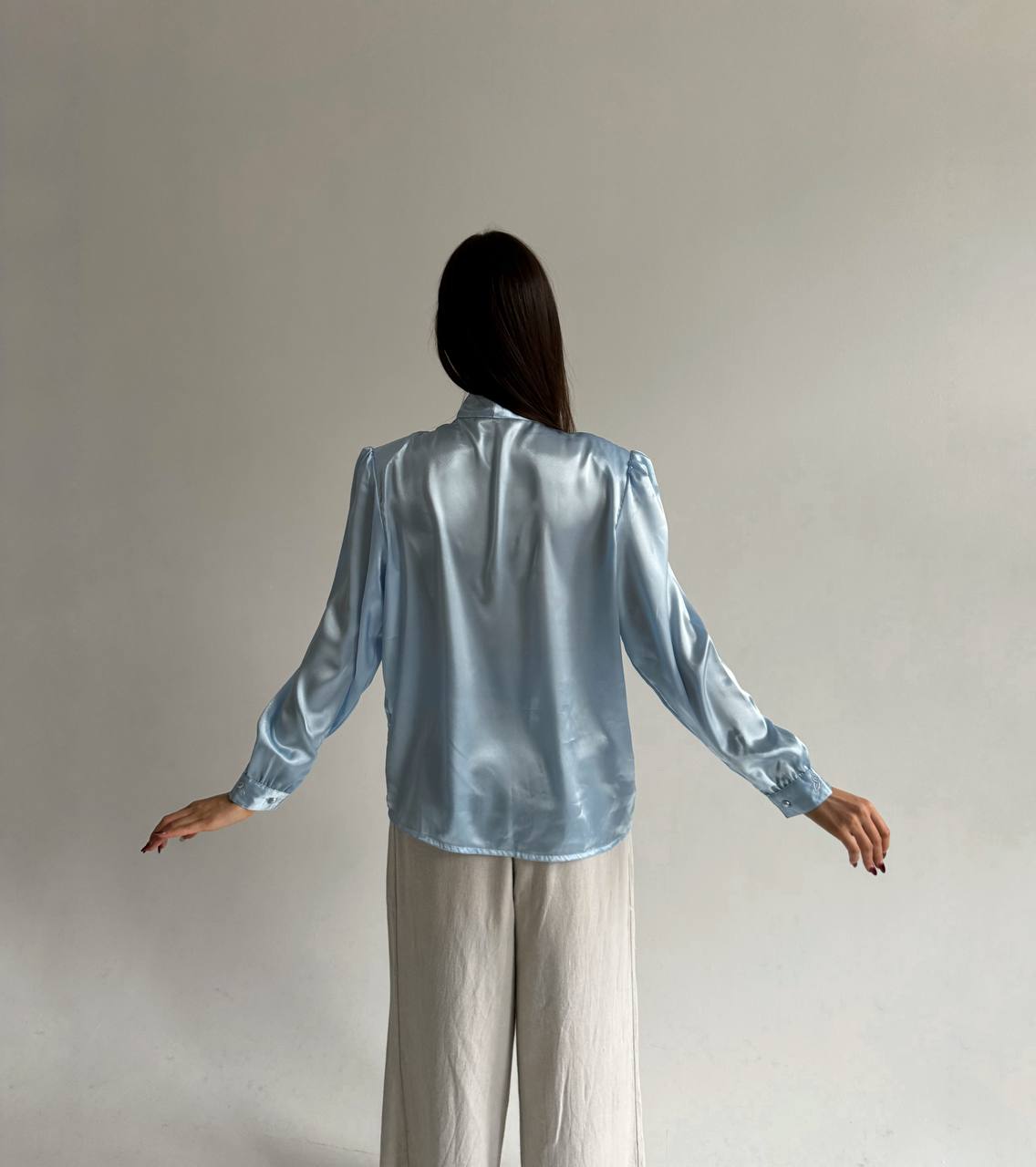 Vintage satin blue blouse