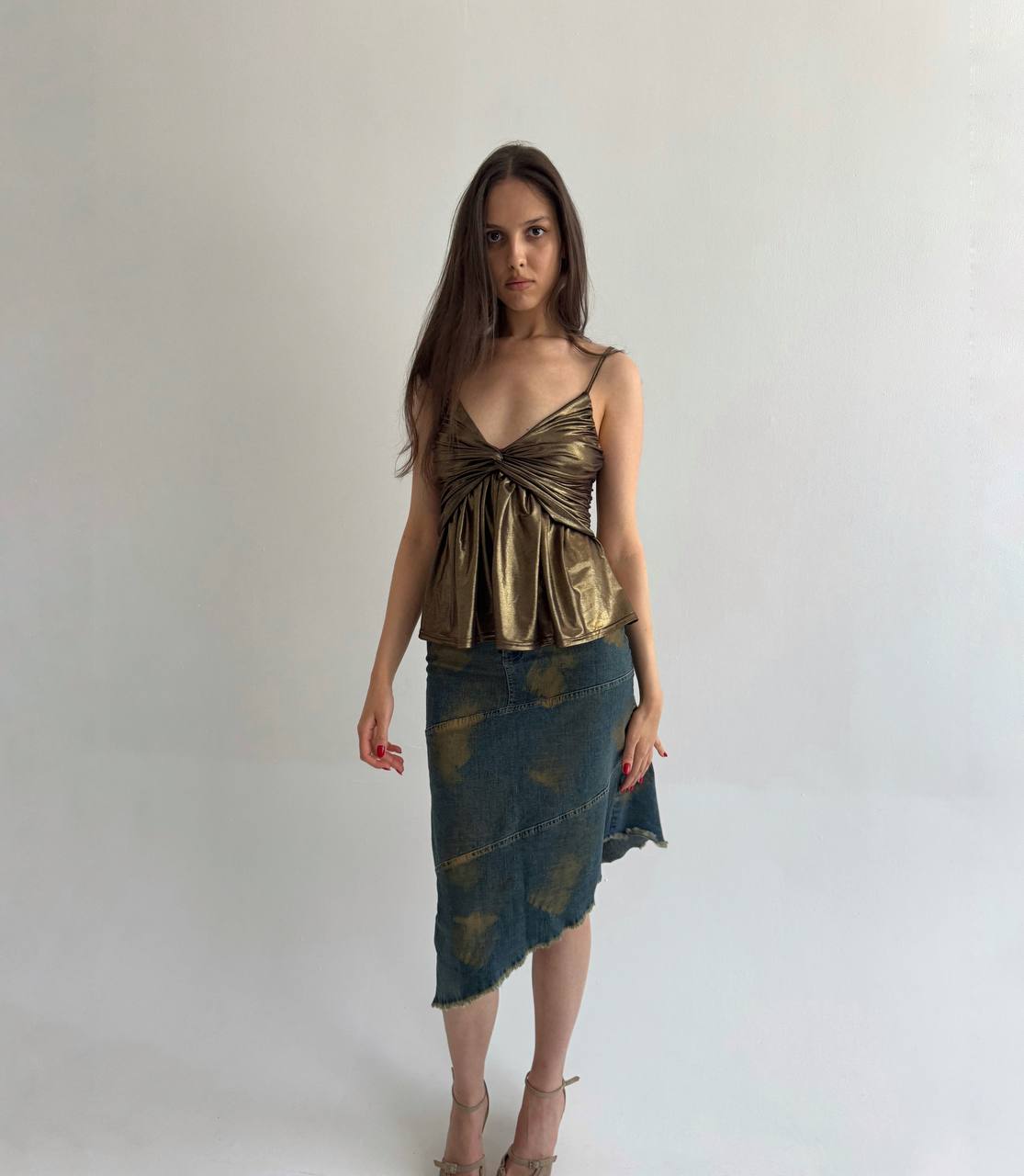 Vintage bronze Y2K top