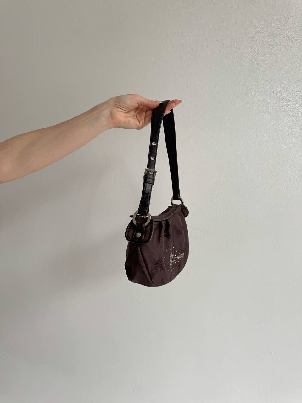 Y2K Blumarine mini baguette bag with butterfly print
