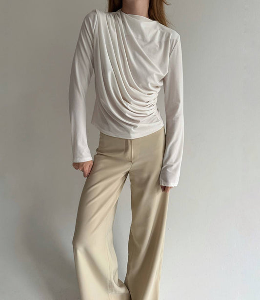 Vintage draped asymmetrical blouse