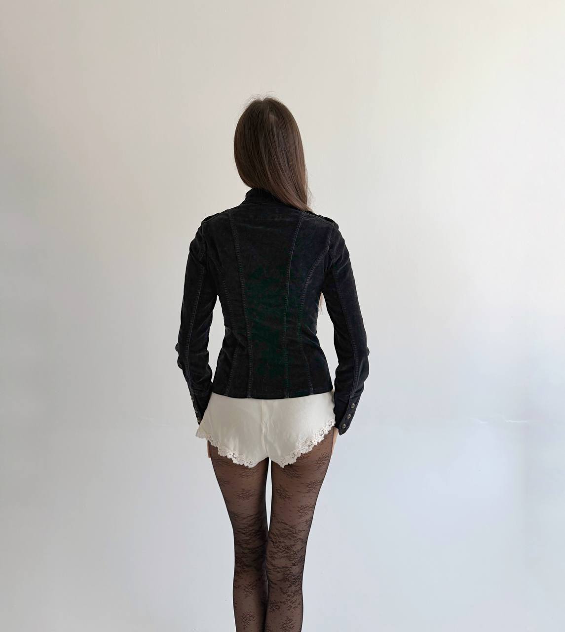Vintage velvet cotton asymmetrical jacket