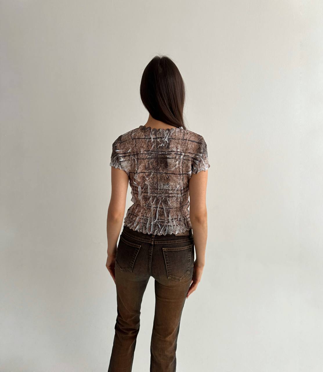 Vintage avant garde pleated blouse