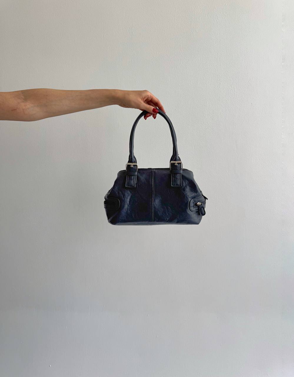 Vintage faux leather black bag