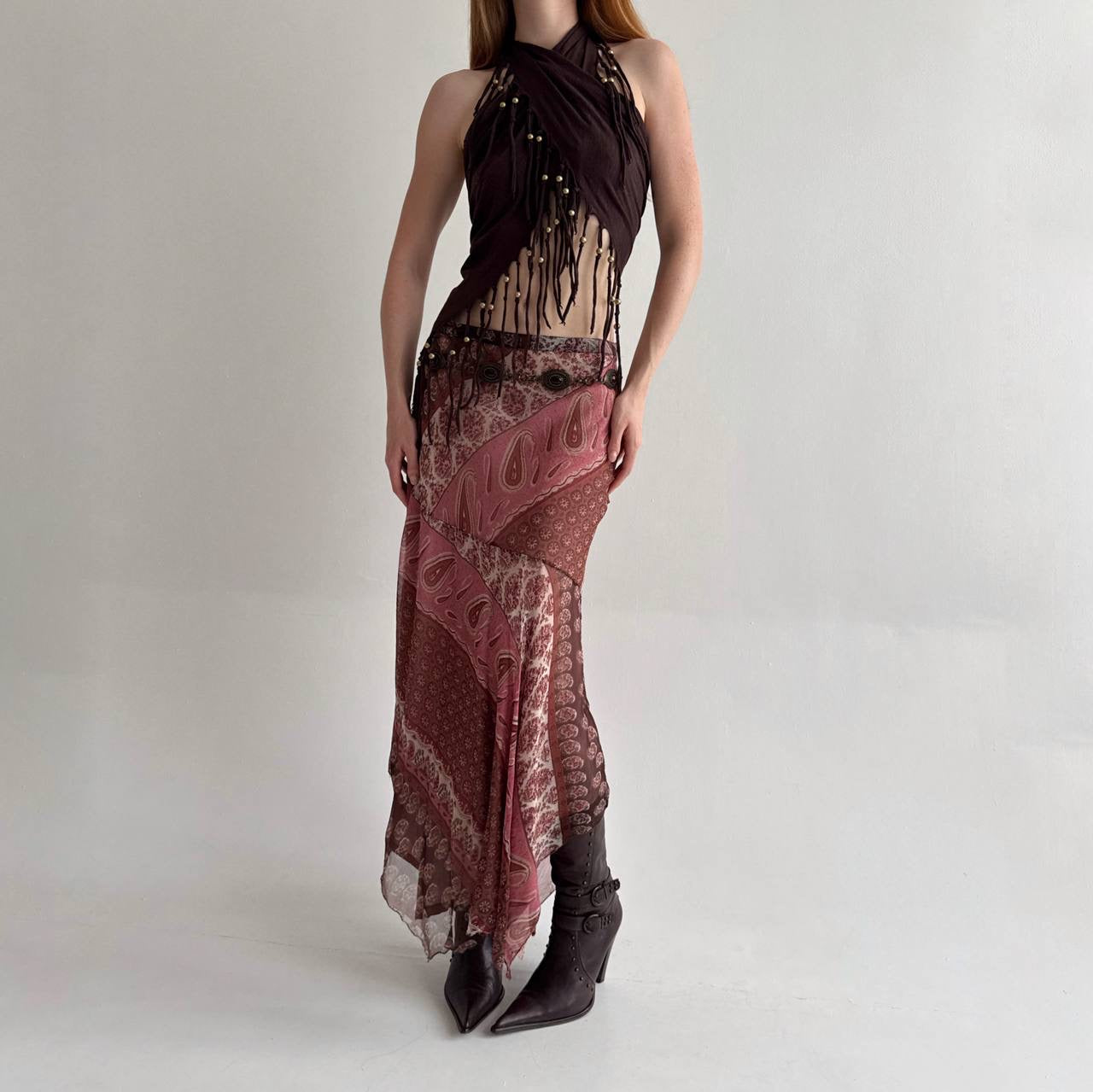 Rene Derhy viscose asymmetrical skirt