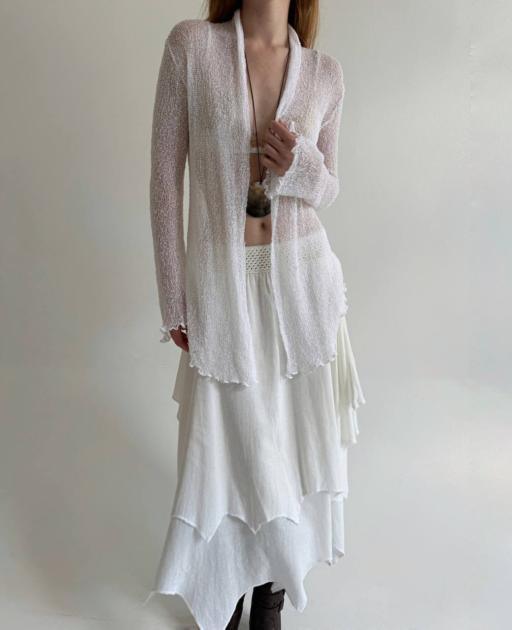 Vintage rayon handmade crochet top