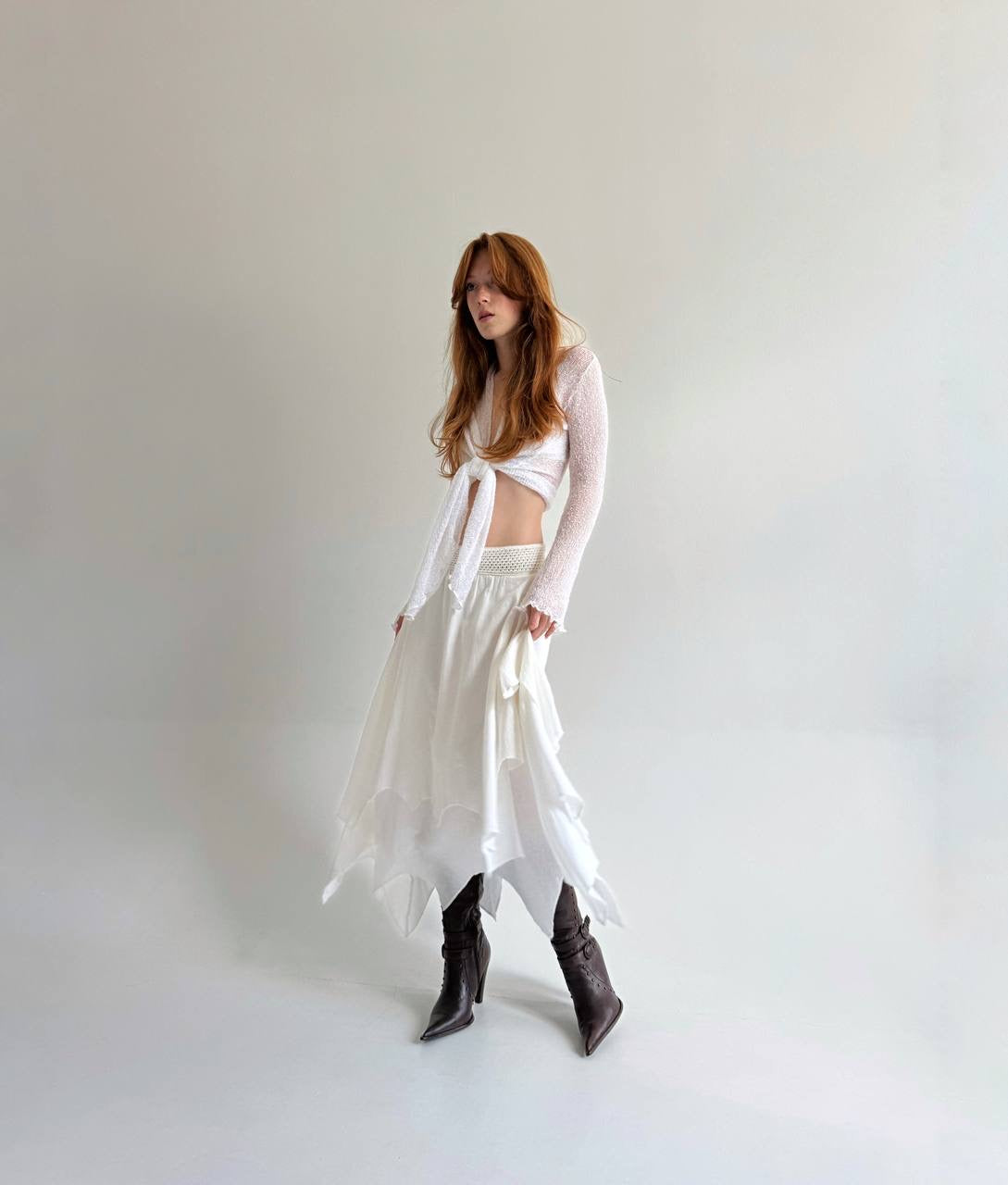 Vintage asymmetrical layered skirt