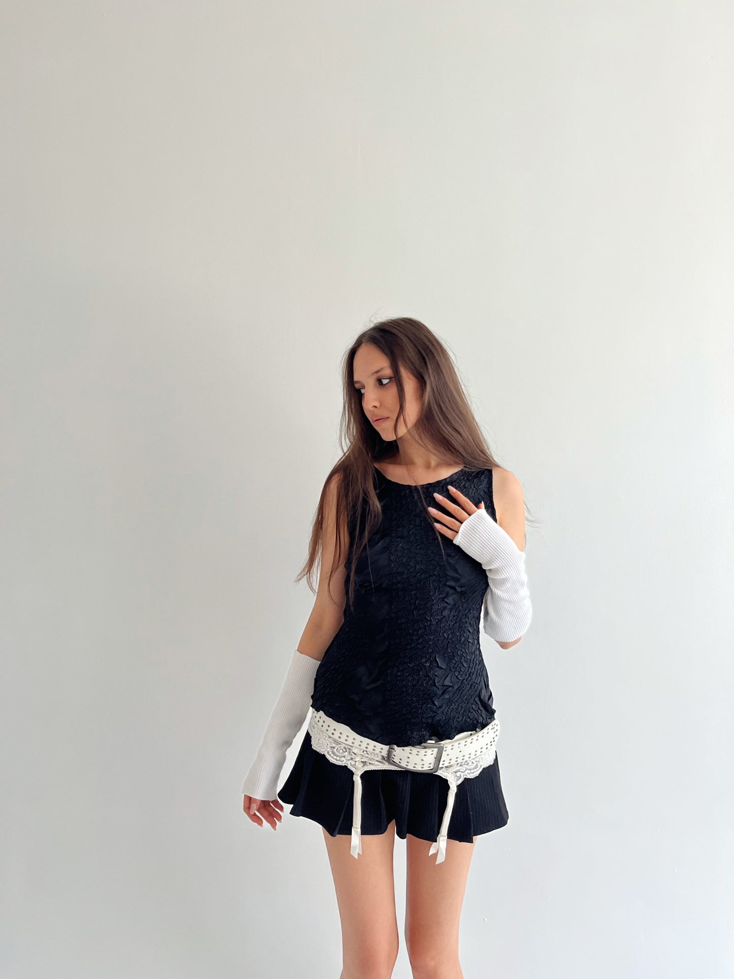 Vintage pleated avant garde blouse
