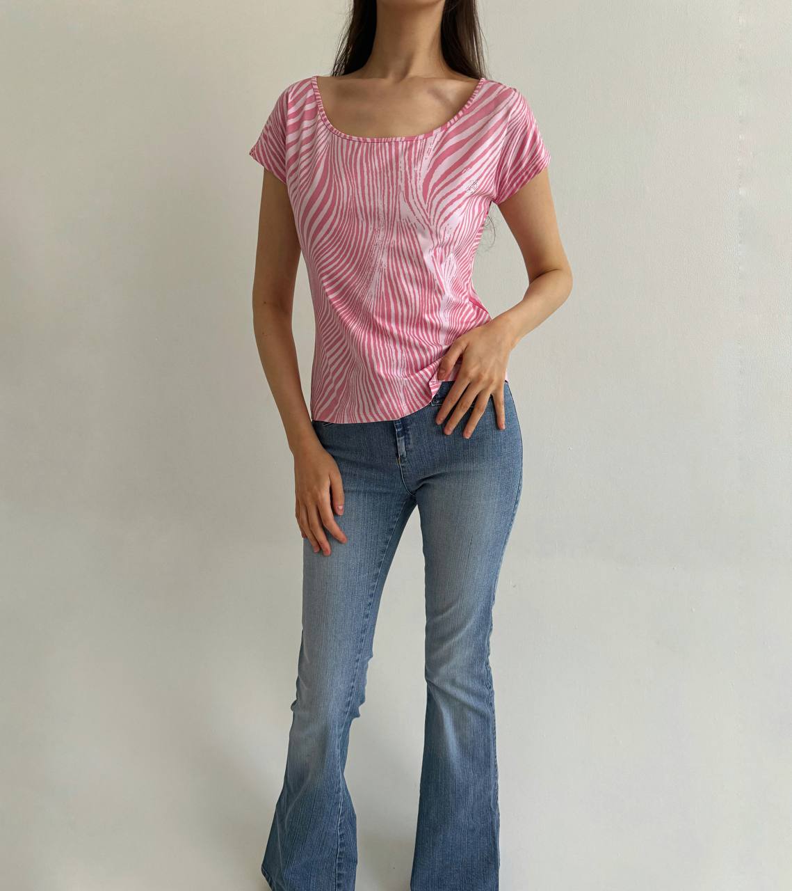 Vintage Blumarine zebra pink top