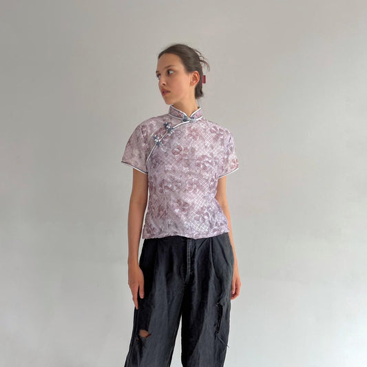 Vintage kimono blouse in purple