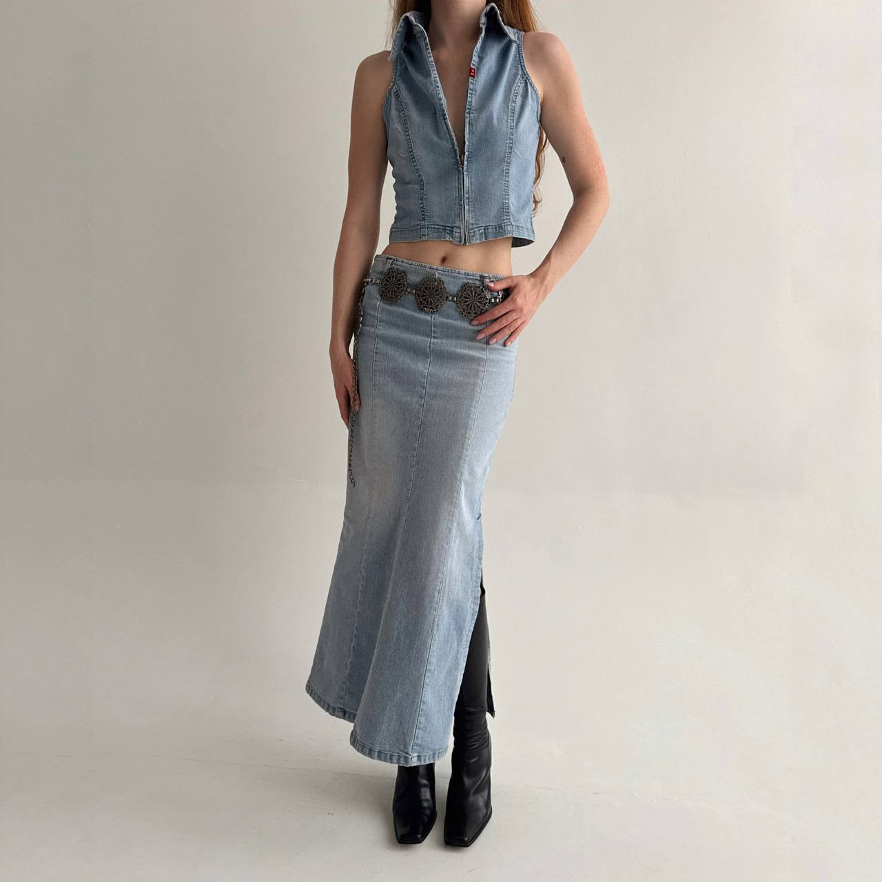 Vintage Y2K denim 2 piece set