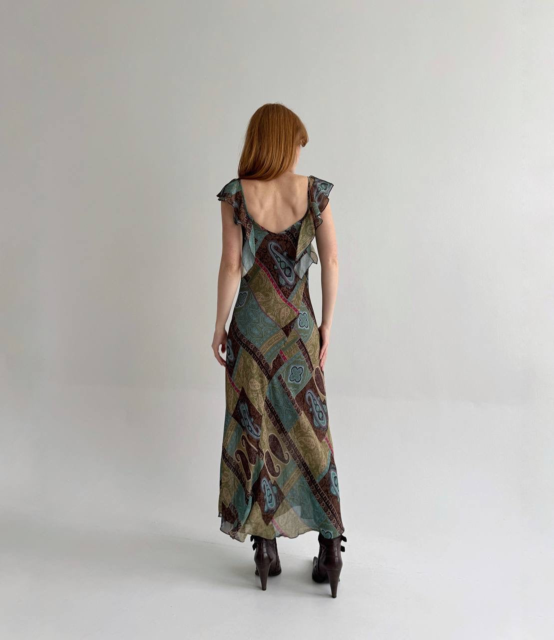Vintage viscose boho long dress