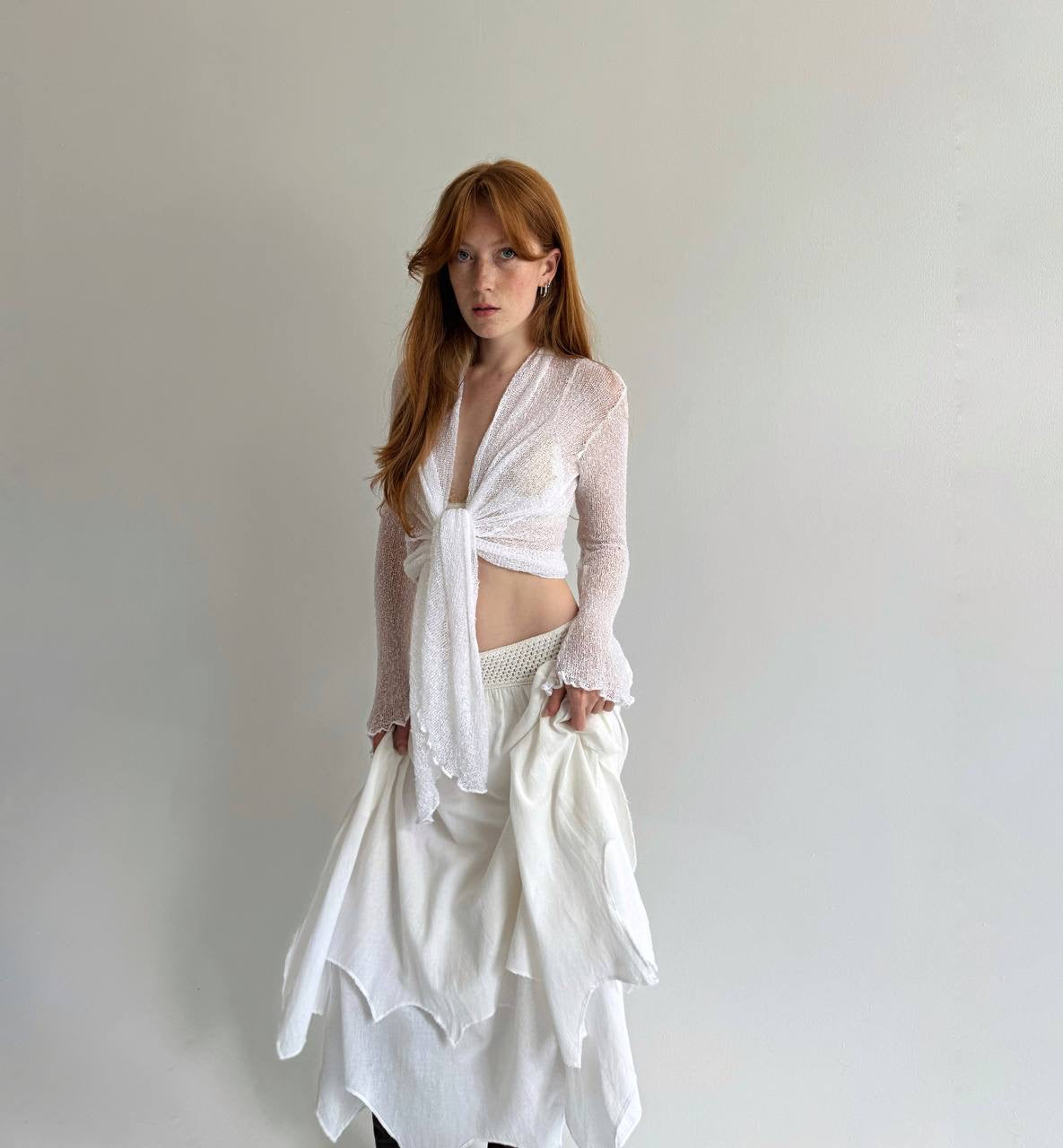 Vintage rayon handmade crochet top