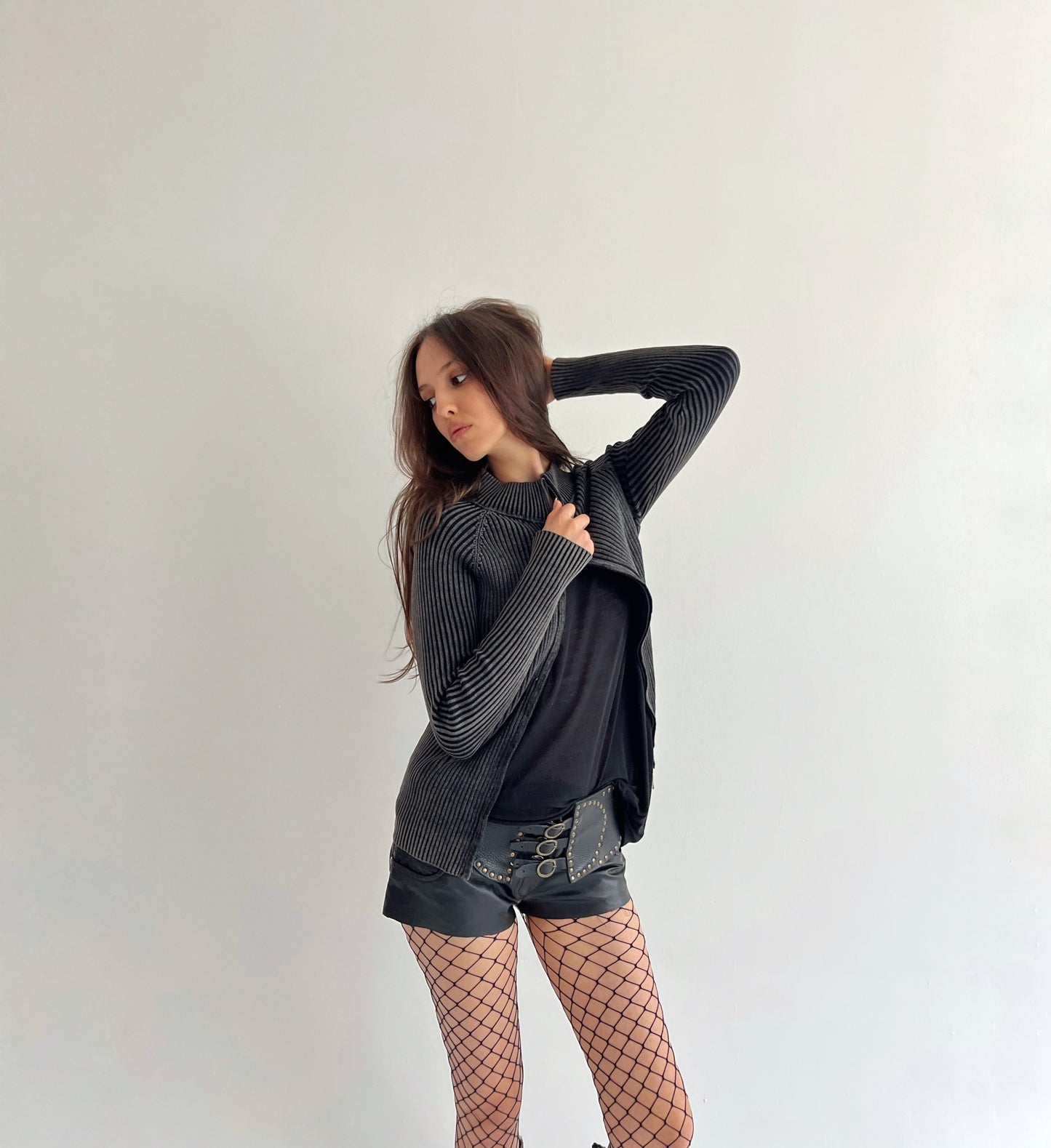 Vintage cotton ribbed distressed cardigan