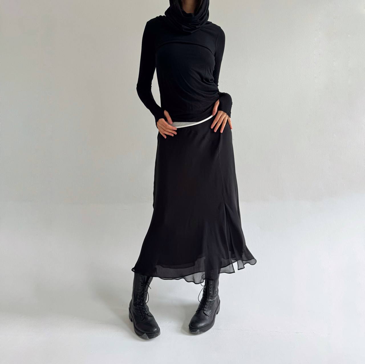 La Perla pure silk black skirt