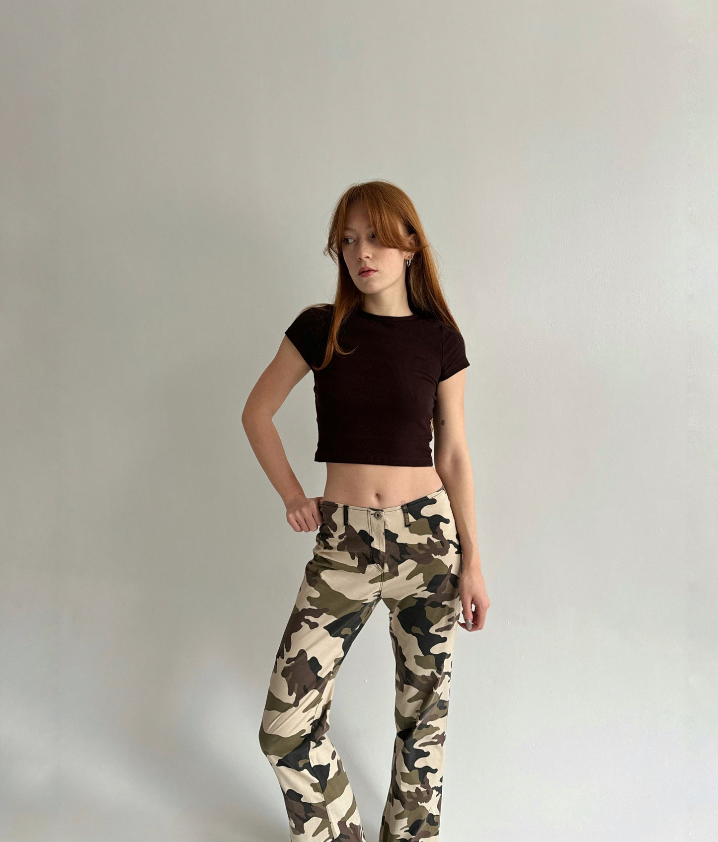 Vintage cotton military print pants