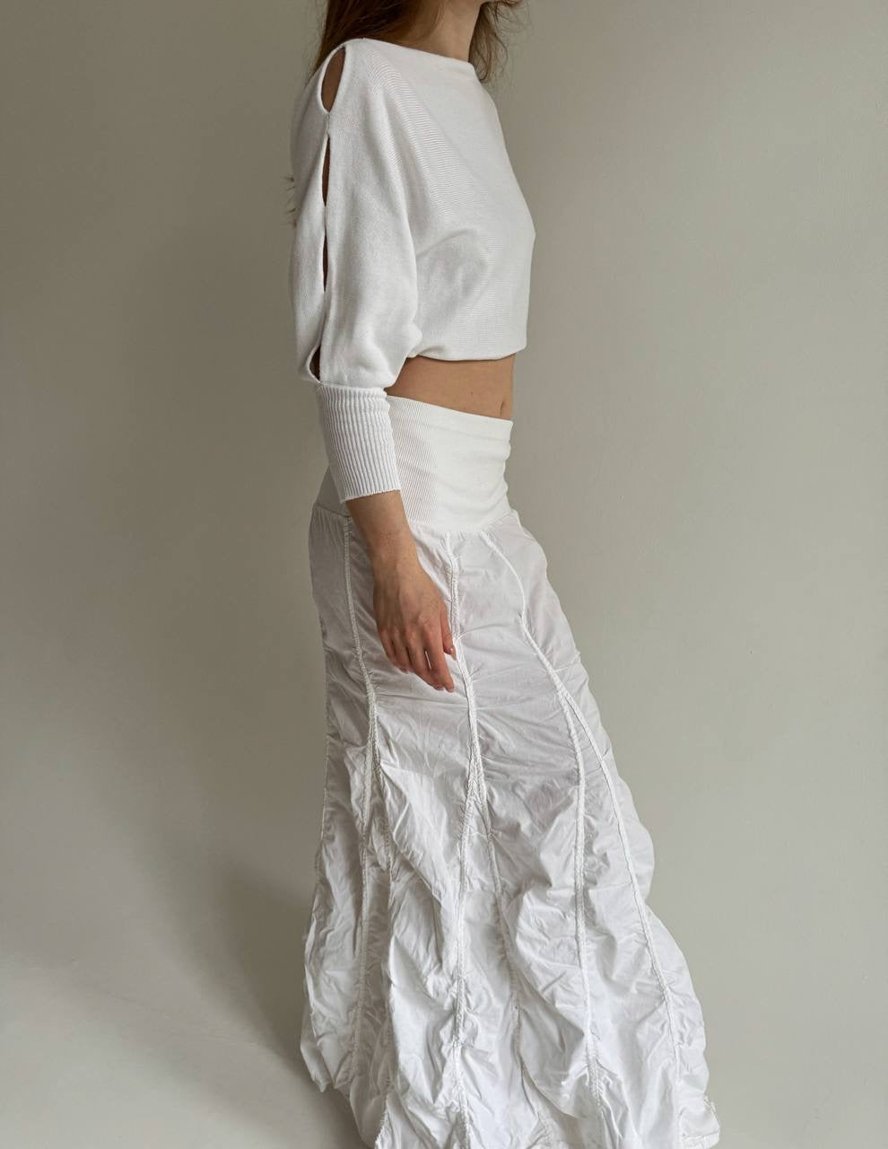 Vintage cotton white cropped sweater