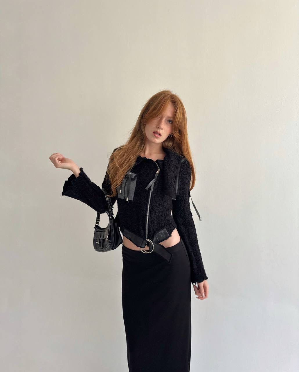 Vintage zone bleue avant garde cardigan
