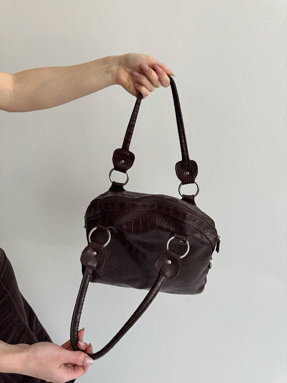 Vintage faux leather mig shoulder bag