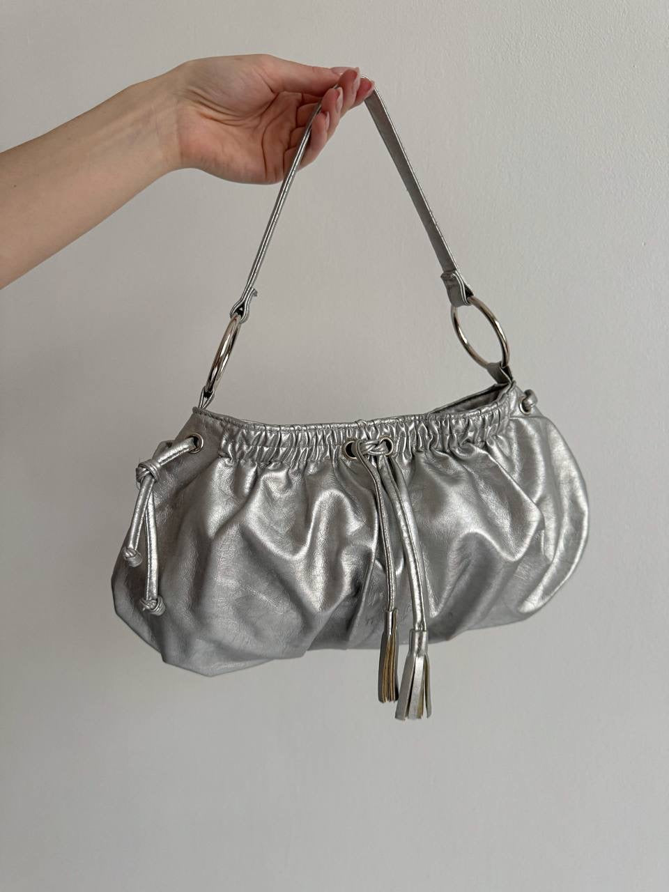 Vintage silver chrome shoulder bag