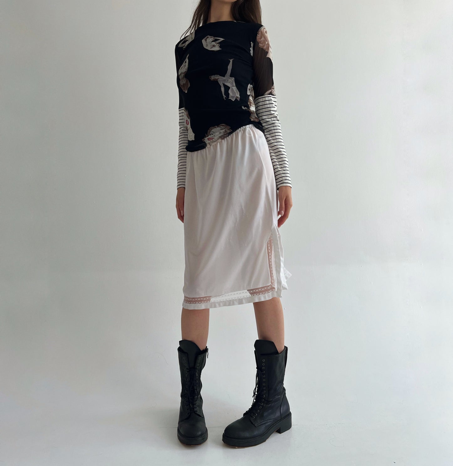 Vintage white slip skirt