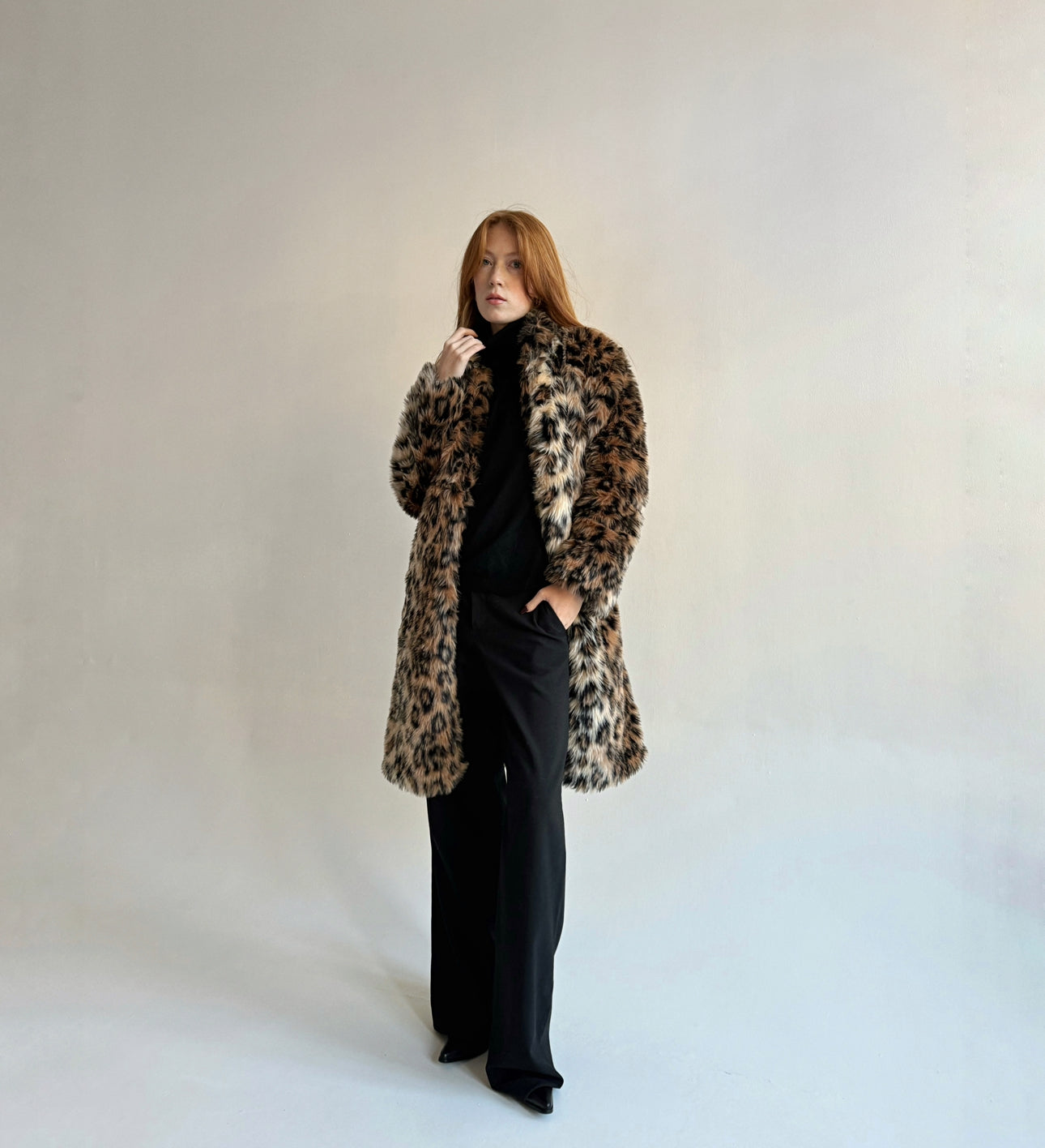 Vintage leopard faux fur