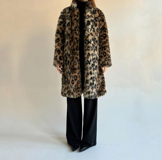 Vintage leopard faux fur