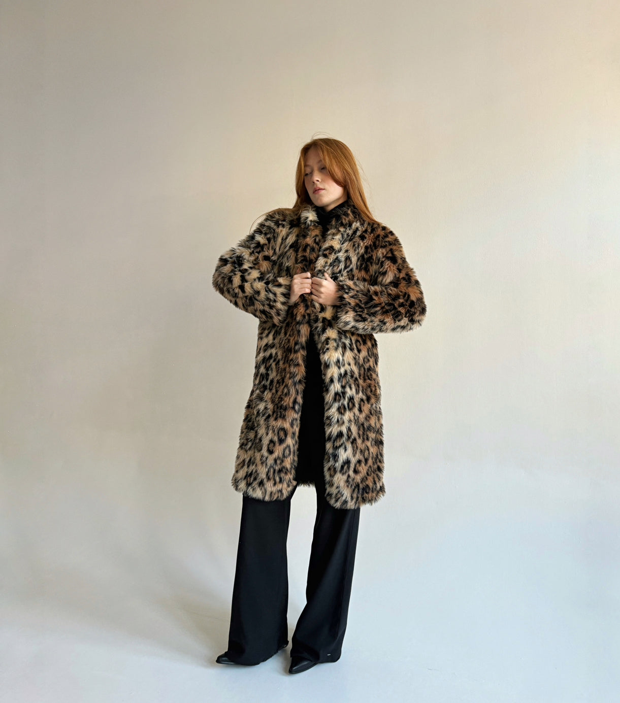 Vintage leopard faux fur