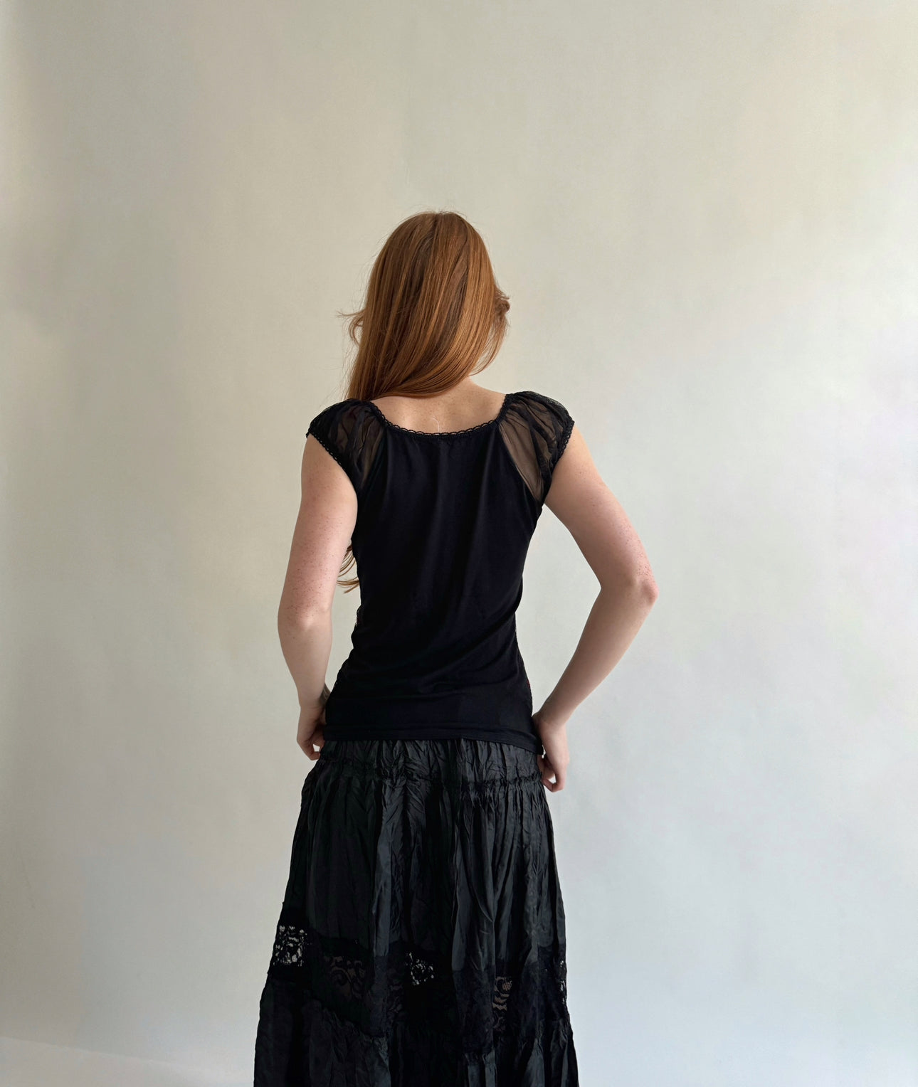 Vintage gothic blouse with lace