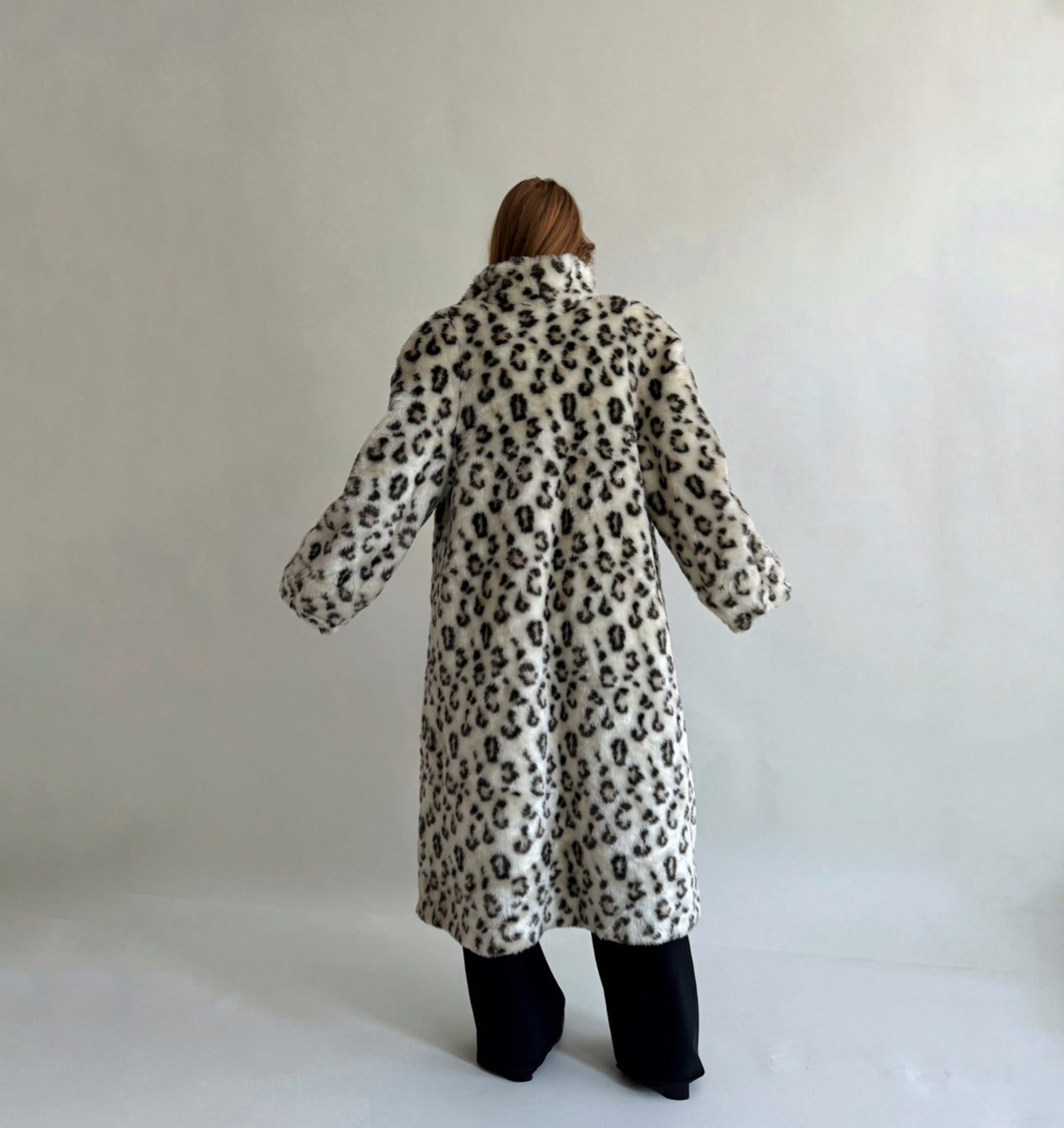 Vintage leopard printed faux fur